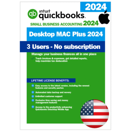 QuickBooks Desktop Mac Plus 2024 – Lifetime License Key – USA Version (3 Users)